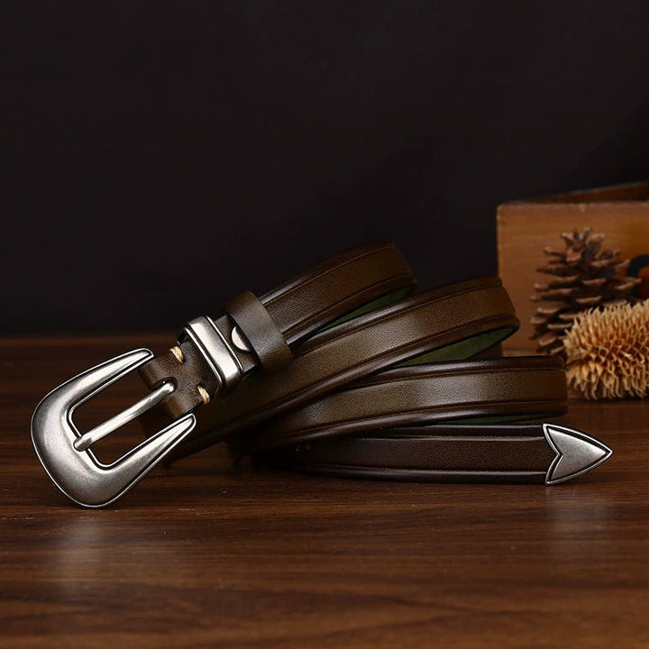 Dovetail – Slim Pin Buckle Leather Belt - Hilltop Nord
