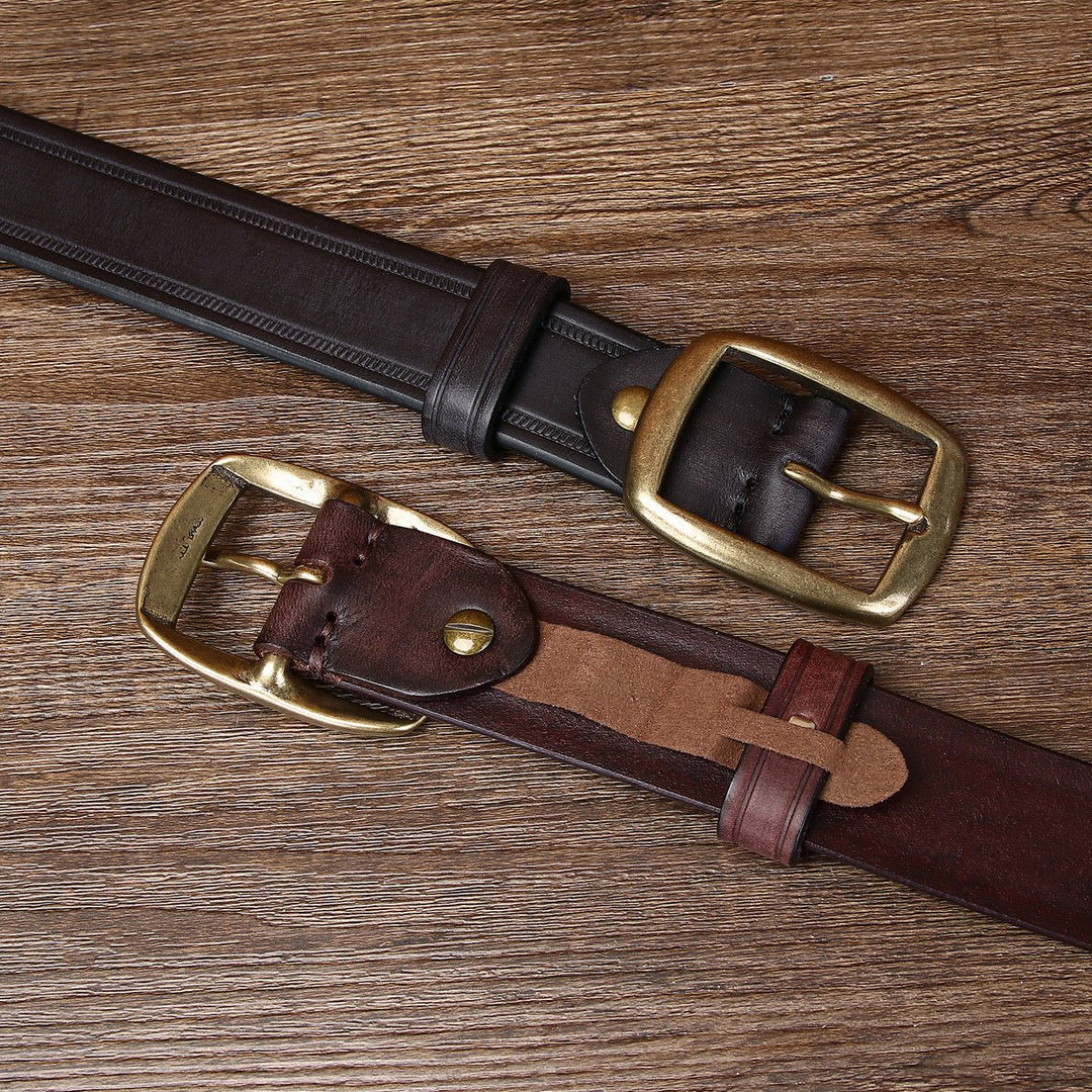 Tarn – Distressed Pin Buckle Leather Belt - Hilltop Nord