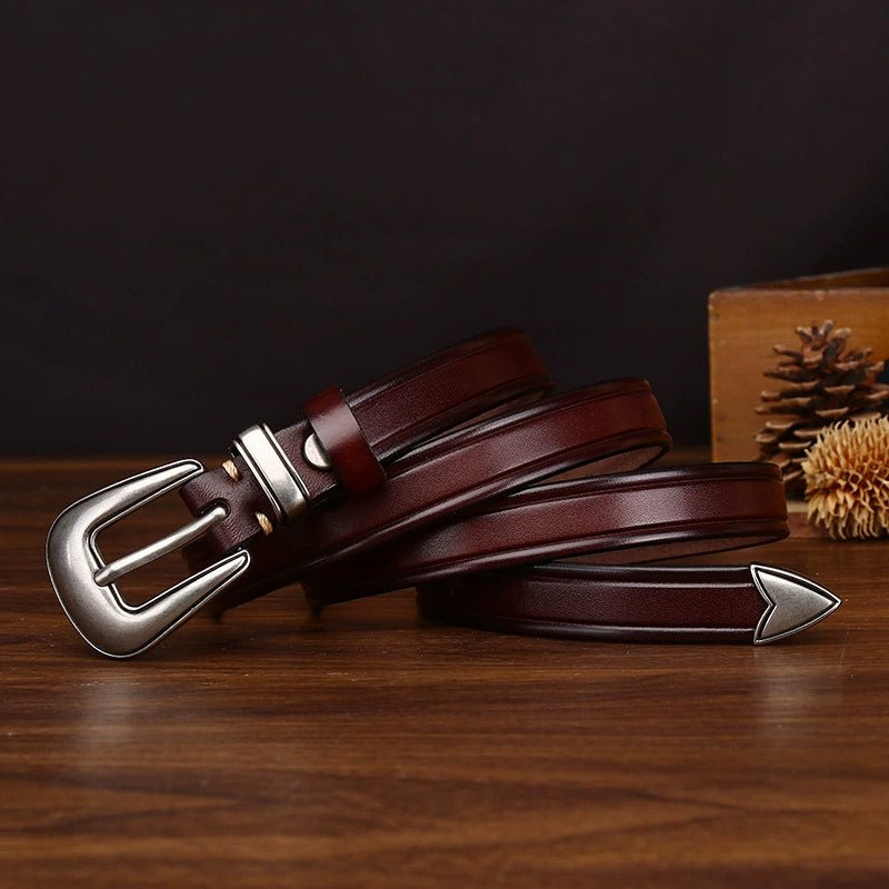 Dovetail – Slim Pin Buckle Leather Belt - Hilltop Nord