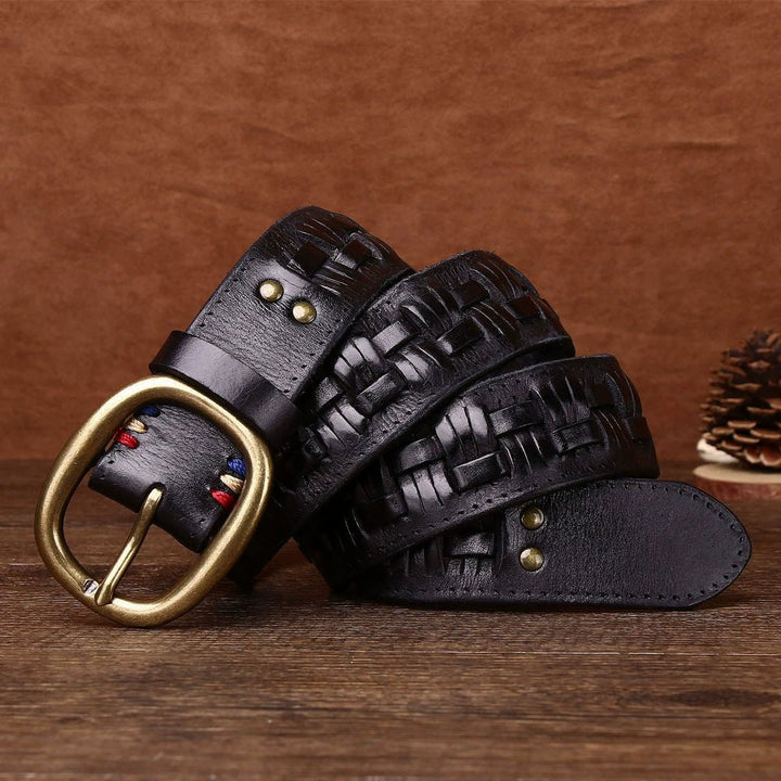 Fendall – Woven Pin Buckle Leather Belt - Hilltop Nord