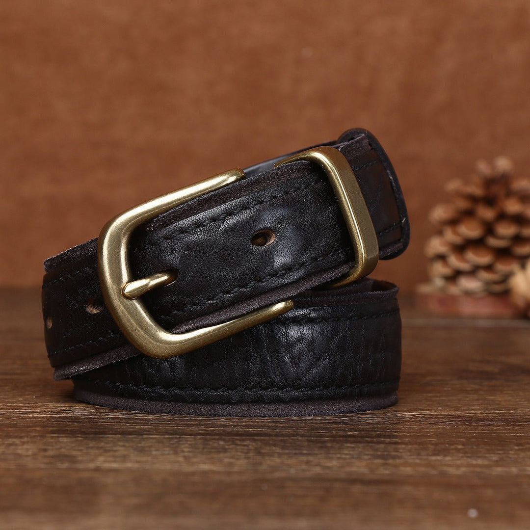 Fellmark – Textured Pin Buckle Leather Belt - Hilltop Nord