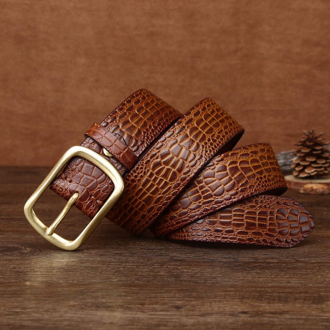 Brae – Crocodile - Embossed Leather Belt - Hilltop Nord
