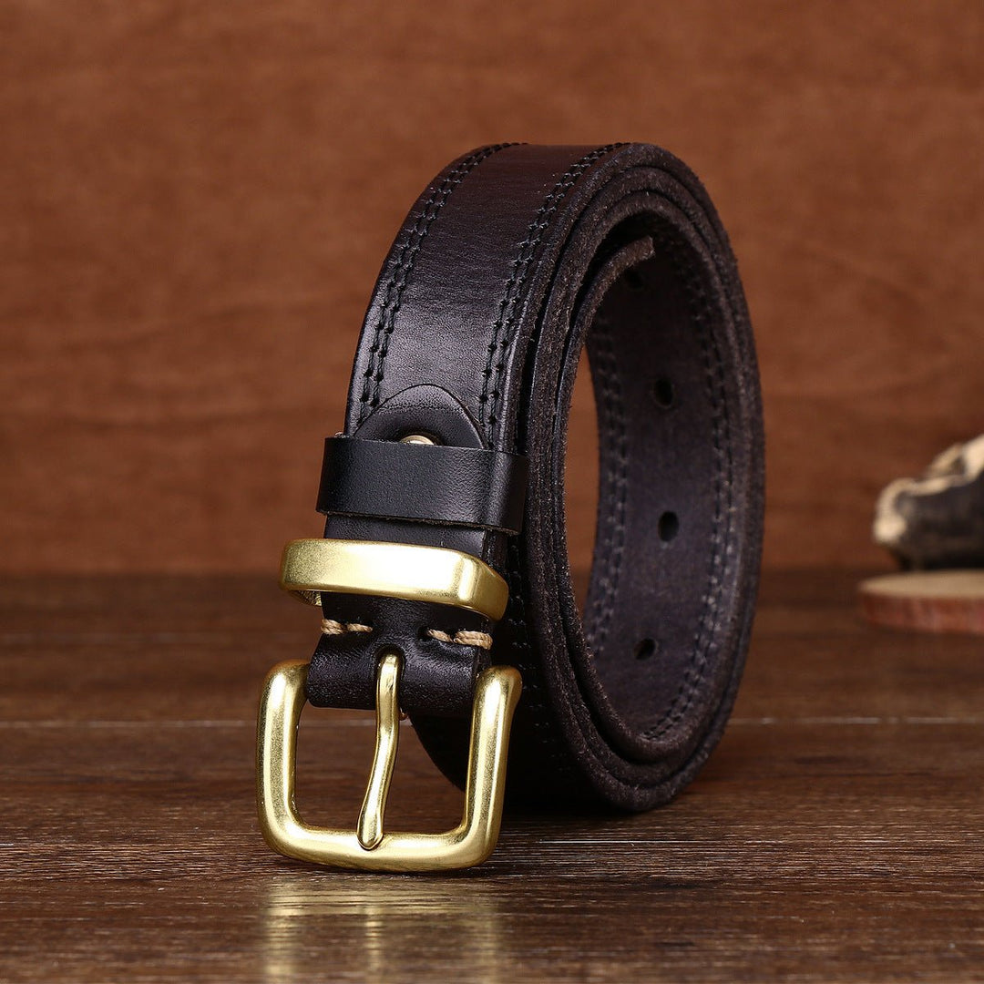Eldermoss – Stitched Leather Belt - Hilltop Nord