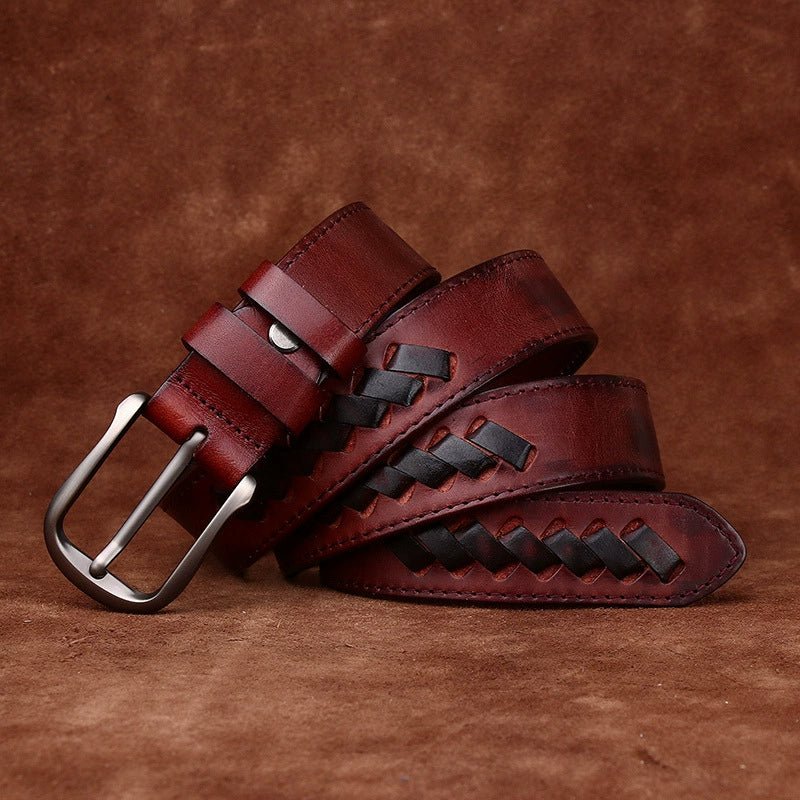 Rook – Woven Inlay Leather Belt - Hilltop Nord