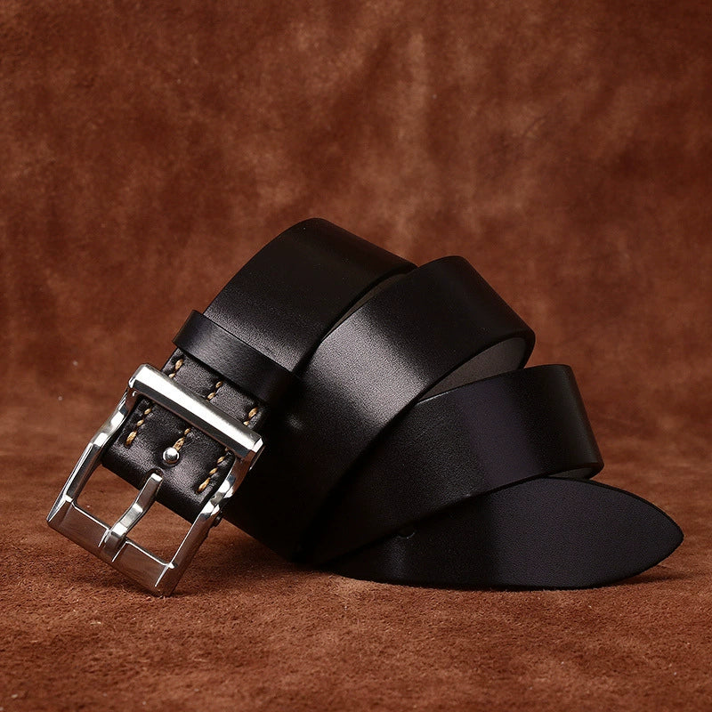 Hemlock – Pin Buckle Leather Belt — Black