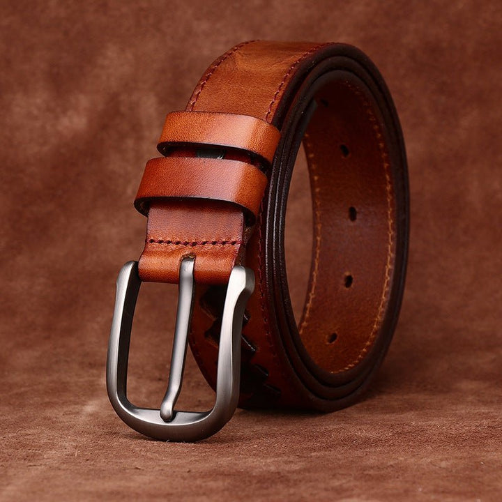 Rook – Woven Inlay Leather Belt - Hilltop Nord