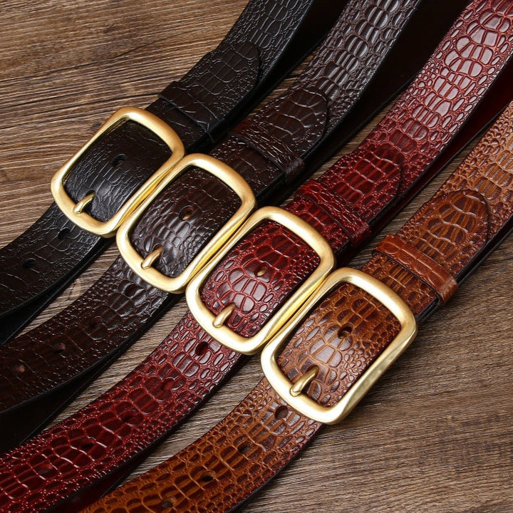 Brae – Crocodile - Embossed Leather Belt - Hilltop Nord