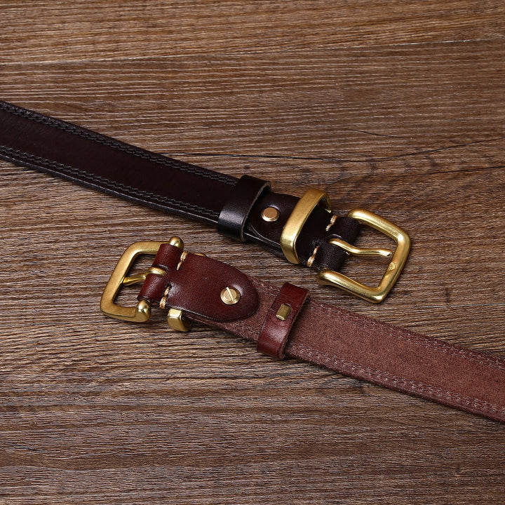 Eldermoss – Stitched Leather Belt - Hilltop Nord