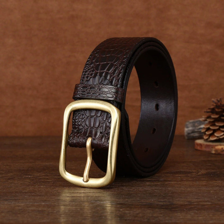 Brae – Crocodile - Embossed Leather Belt - Hilltop Nord