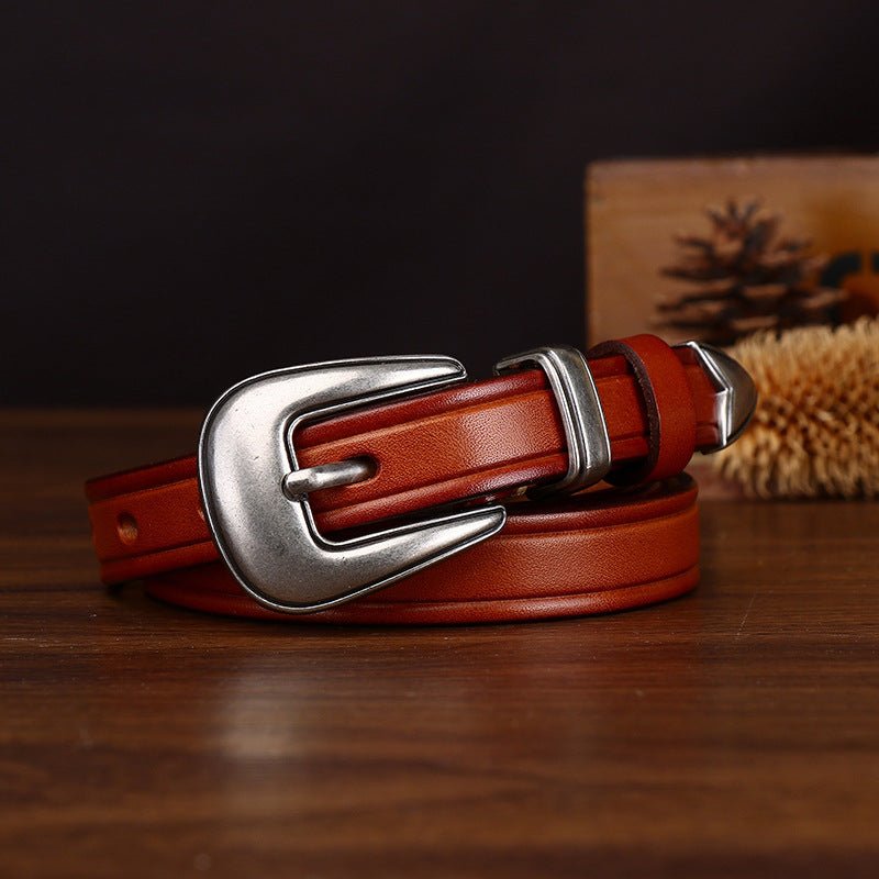 Dovetail – Slim Pin Buckle Leather Belt - Hilltop Nord