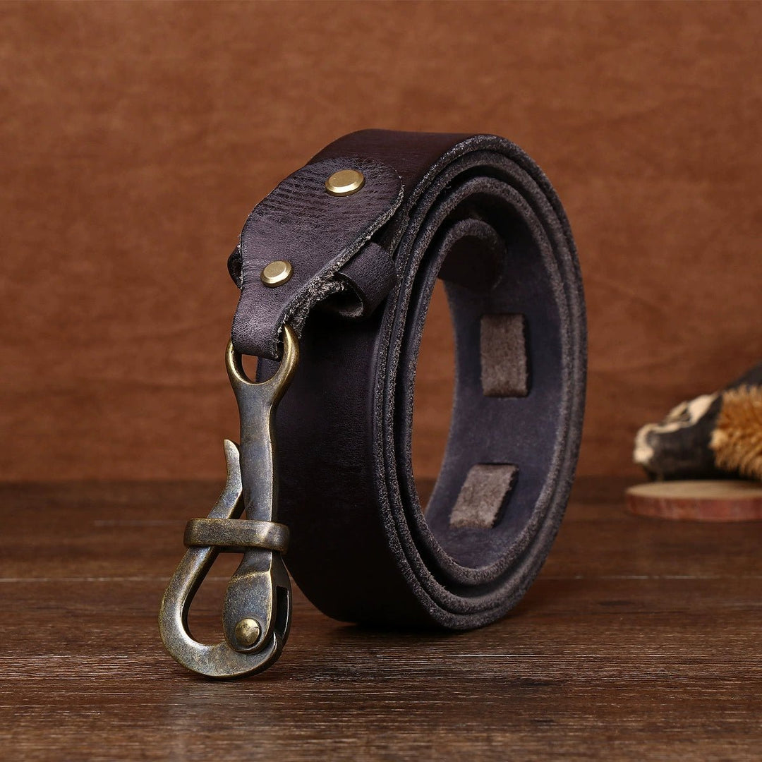 Gavel – Antique Lock Buckle Leather Belt - Hilltop Nord