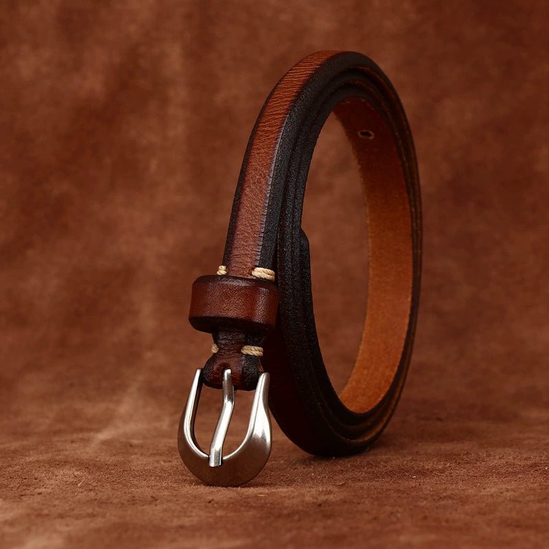 Mossfell – Slim Pin Buckle Leather Belt - Hilltop Nord