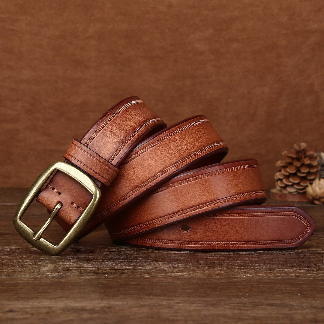 Tarn – Distressed Pin Buckle Leather Belt - Hilltop Nord