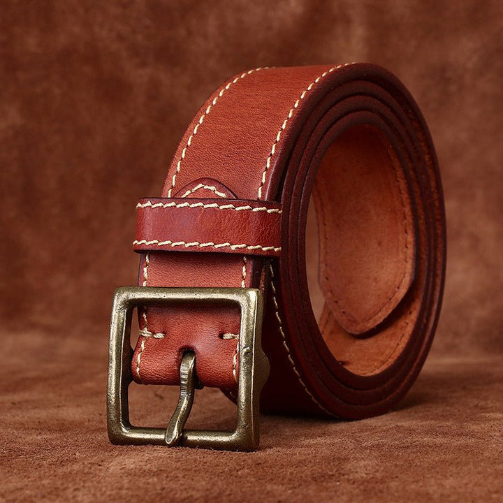 Stonegate – Stitched Pin Buckle Leather Belt - Hilltop Nord