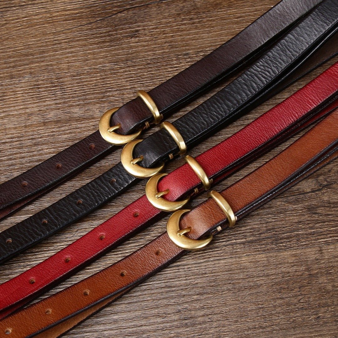 Larkspur – Retro Slim Leather Belt - Hilltop Nord