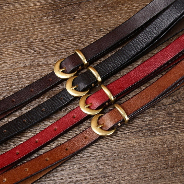 Larkspur – Retro Slim Leather Belt - Hilltop Nord