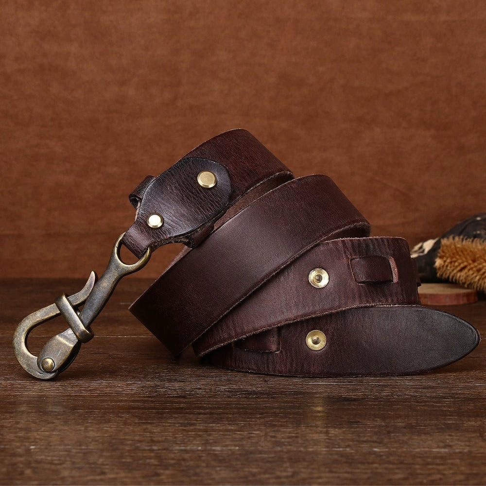 Gavel – Antique Lock Buckle Leather Belt - Hilltop Nord