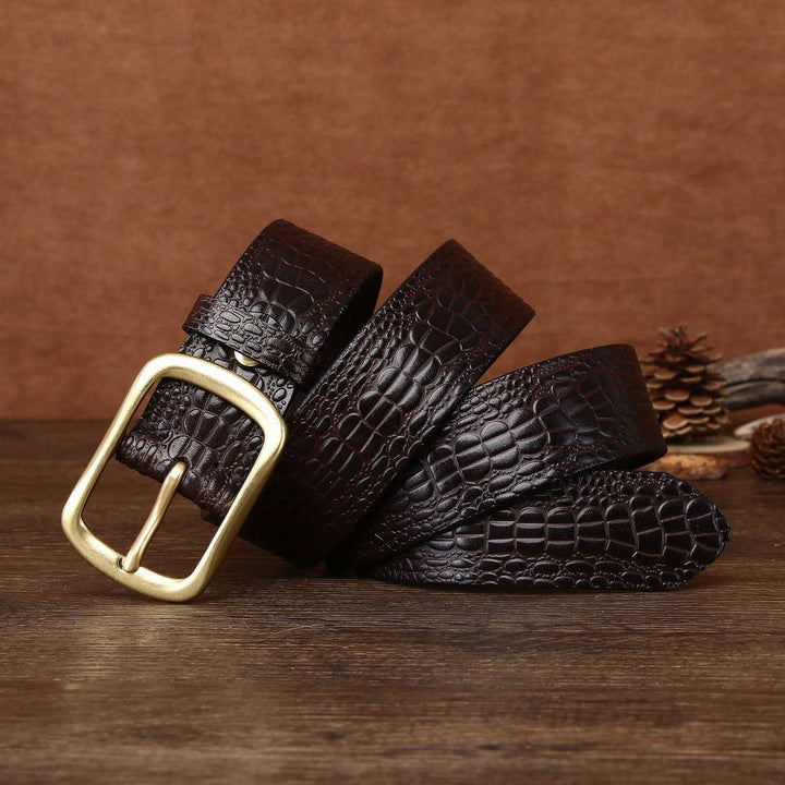 Brae – Crocodile - Embossed Leather Belt - Hilltop Nord