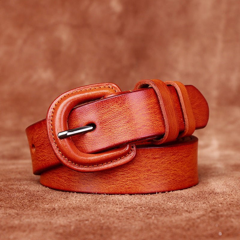 Lochlan – Retro Pin Buckle Leather Belt - Hilltop Nord