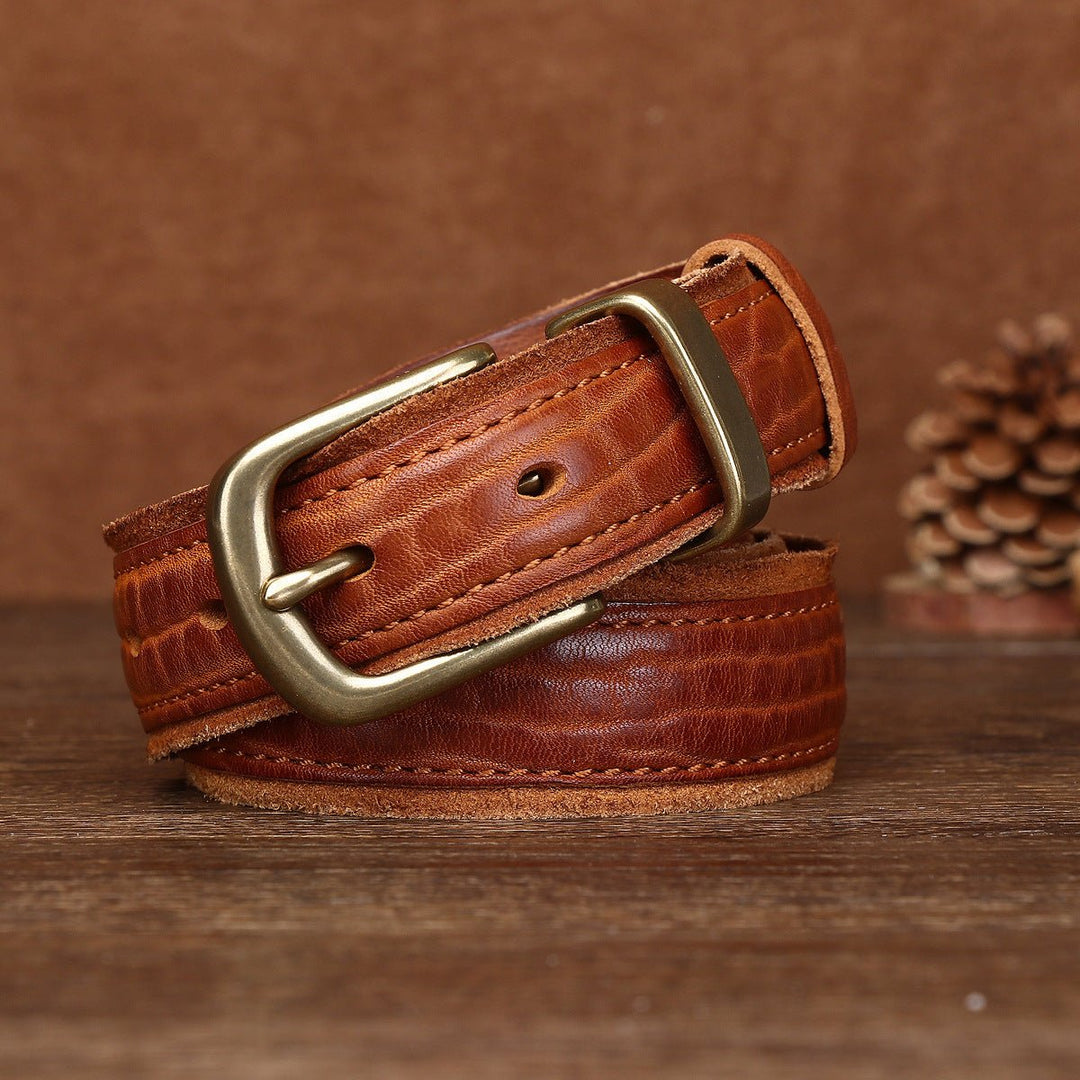 Fellmark – Textured Pin Buckle Leather Belt - Hilltop Nord