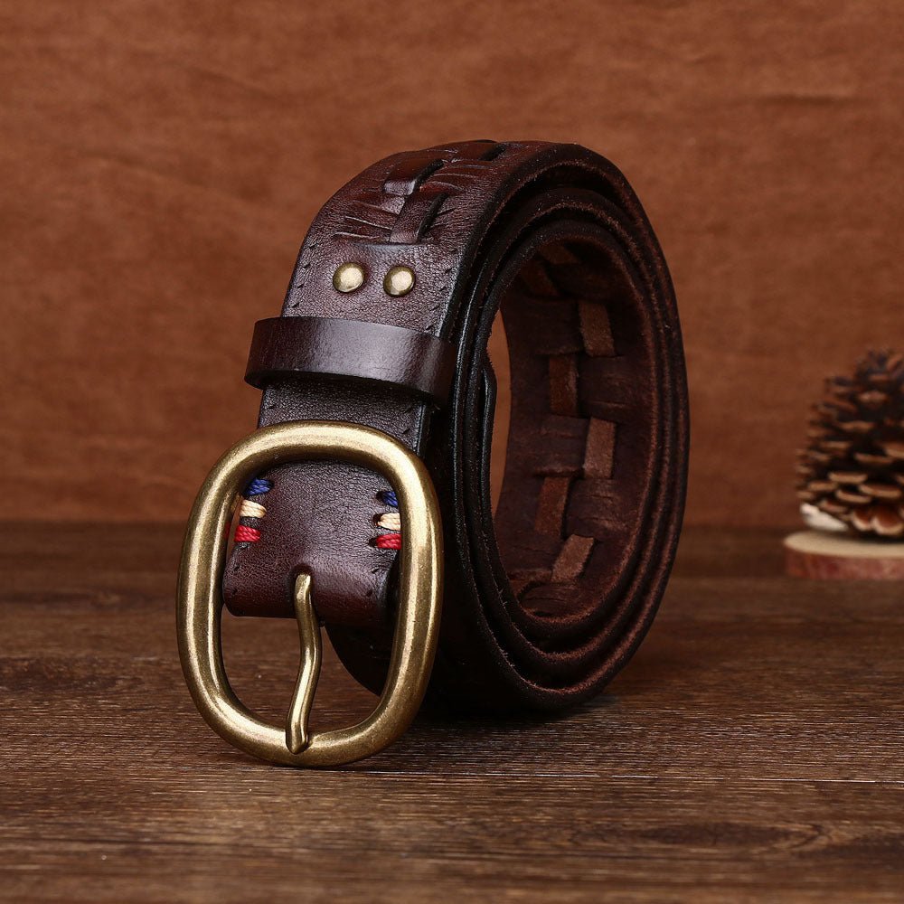 Fendall – Woven Pin Buckle Leather Belt - Hilltop Nord