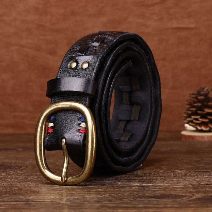 Fendall – Woven Pin Buckle Leather Belt - Hilltop Nord
