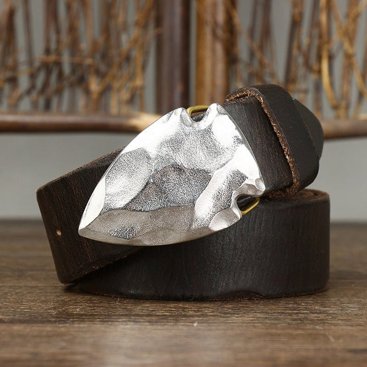 Anvil – Hammered Buckle Leather Belt - Hilltop Nord