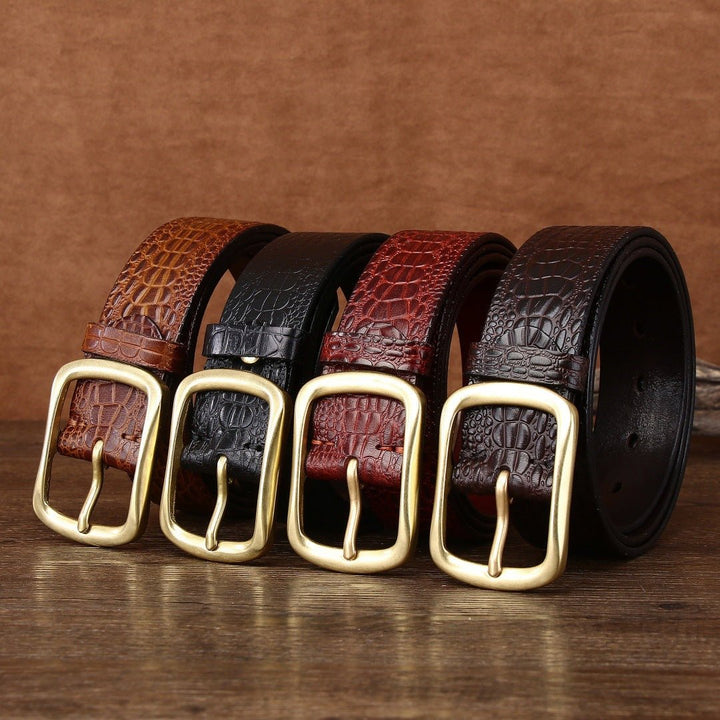 Brae – Crocodile - Embossed Leather Belt - Hilltop Nord