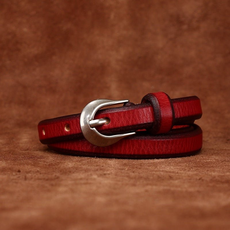Mossfell – Slim Pin Buckle Leather Belt - Hilltop Nord