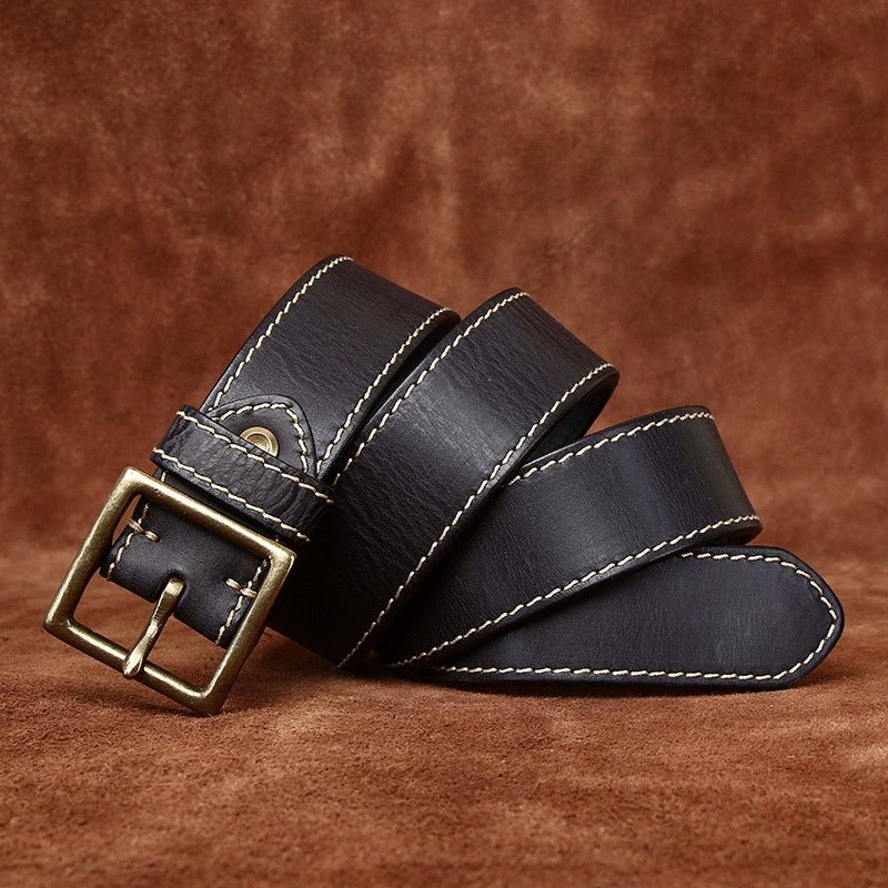 Stonegate – Stitched Pin Buckle Leather Belt - Hilltop Nord