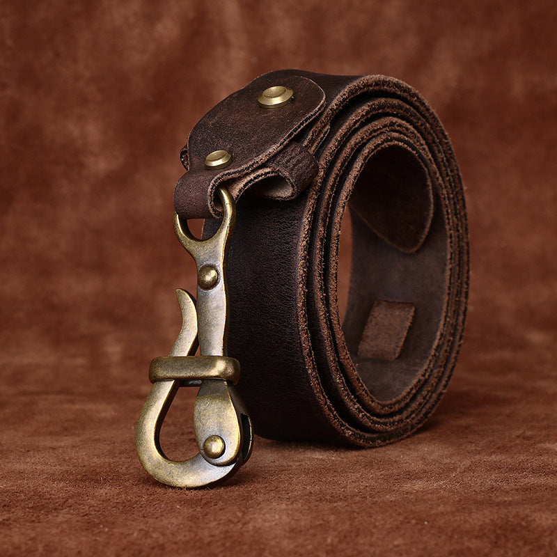 Brasswood – Retro Lock Buckle Leather Belt - Hilltop Nord