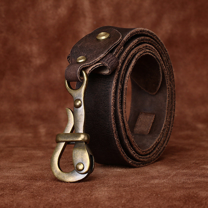 Brasswood – Retro Lock Buckle Leather Belt - Hilltop Nord