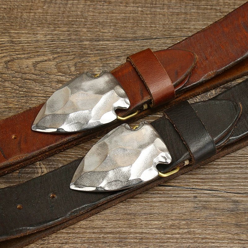 Anvil – Hammered Buckle Leather Belt - Hilltop Nord