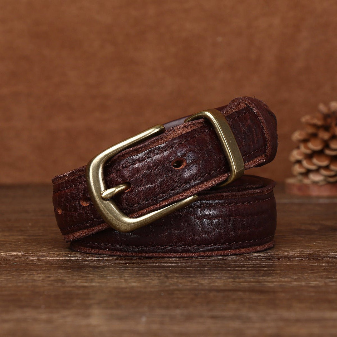 Fellmark – Textured Pin Buckle Leather Belt - Hilltop Nord