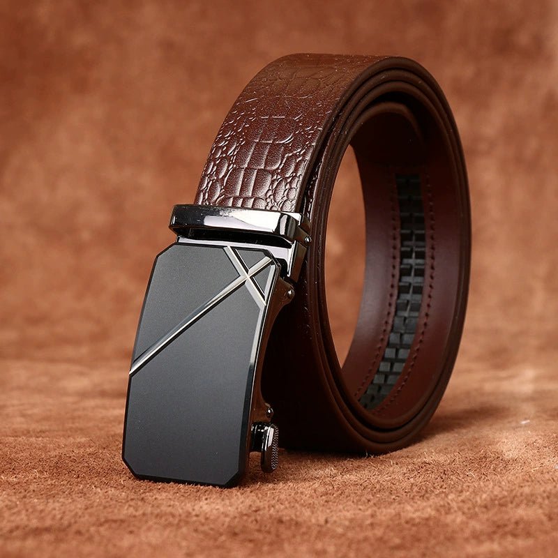Ironwood – Crocodile - Embossed Auto Buckle Leather Belt - Hilltop Nord