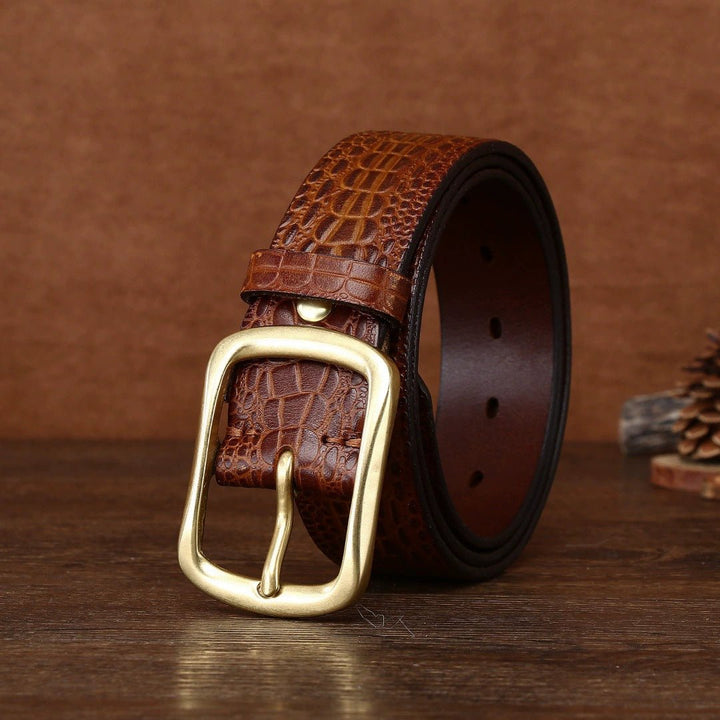 Brae – Crocodile - Embossed Leather Belt - Hilltop Nord