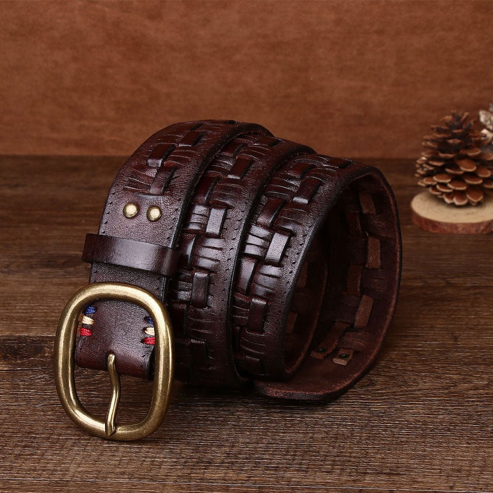 Fendall – Woven Pin Buckle Leather Belt - Hilltop Nord