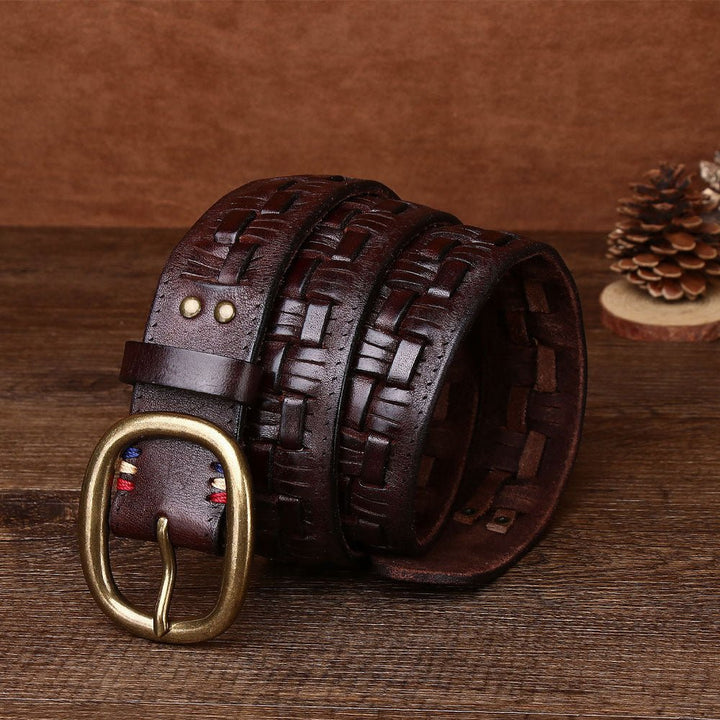 Fendall – Woven Pin Buckle Leather Belt - Hilltop Nord
