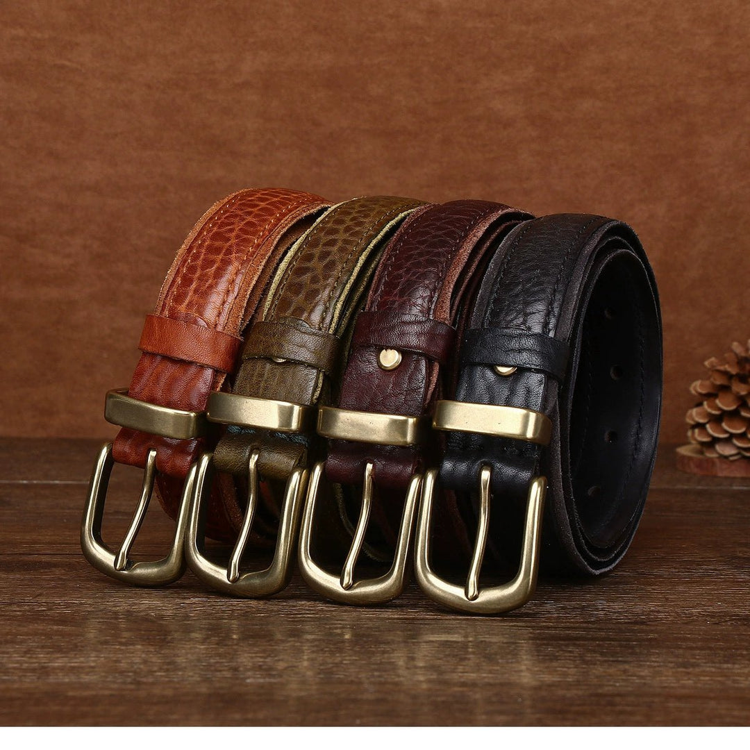 Fellmark – Textured Pin Buckle Leather Belt - Hilltop Nord