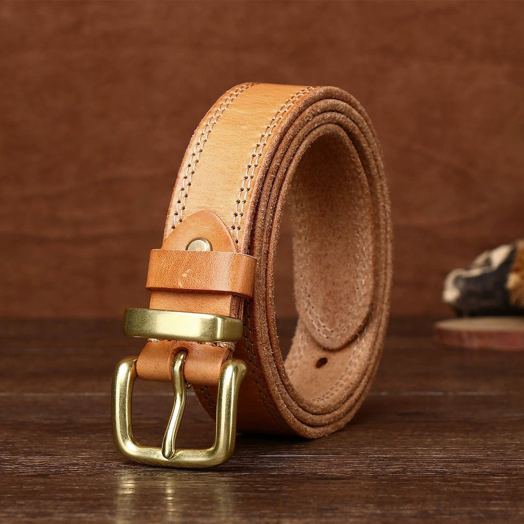 Eldermoss – Stitched Leather Belt - Hilltop Nord