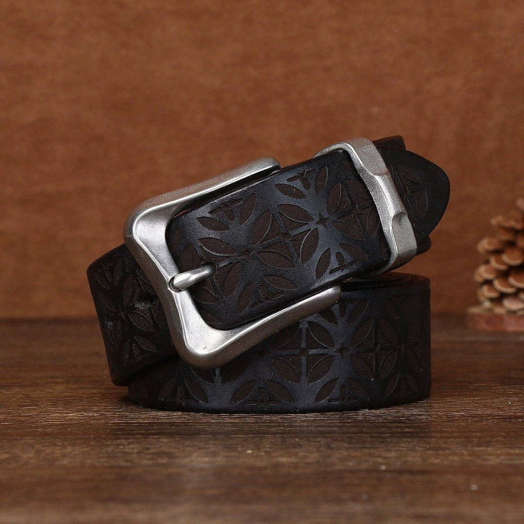 Kestrel – Embossed Pin Buckle Leather Belt - Hilltop Nord