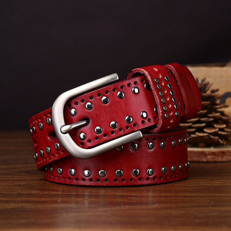 Rookstone – Studded Pin Buckle Leather Belt - Hilltop Nord