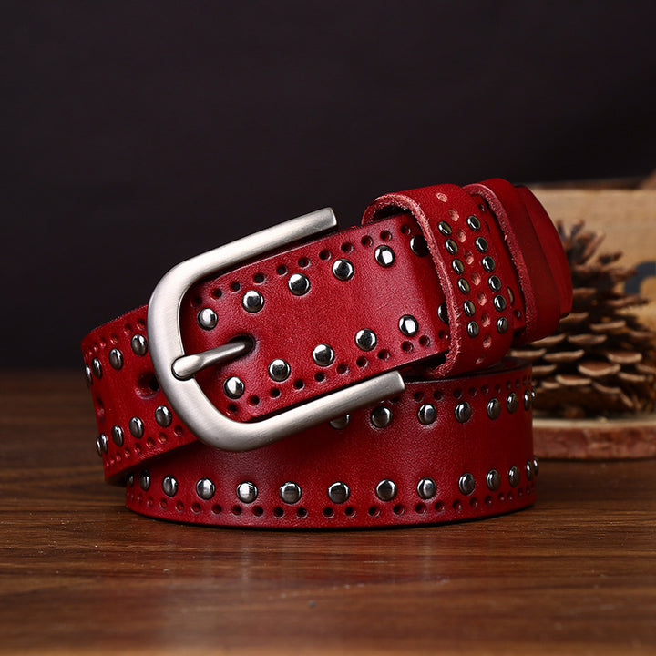 Rookstone – Studded Pin Buckle Leather Belt - Hilltop Nord