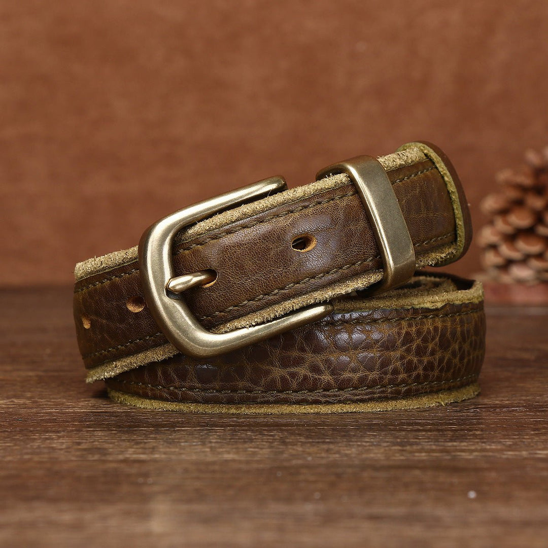 Fellmark – Textured Pin Buckle Leather Belt - Hilltop Nord