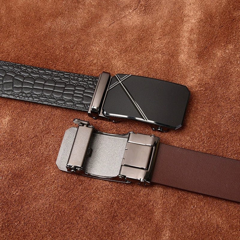 Ironwood – Crocodile - Embossed Auto Buckle Leather Belt - Hilltop Nord