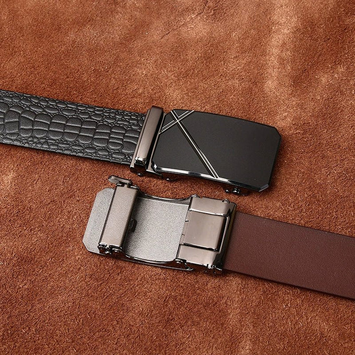 Ironwood – Crocodile - Embossed Auto Buckle Leather Belt - Hilltop Nord