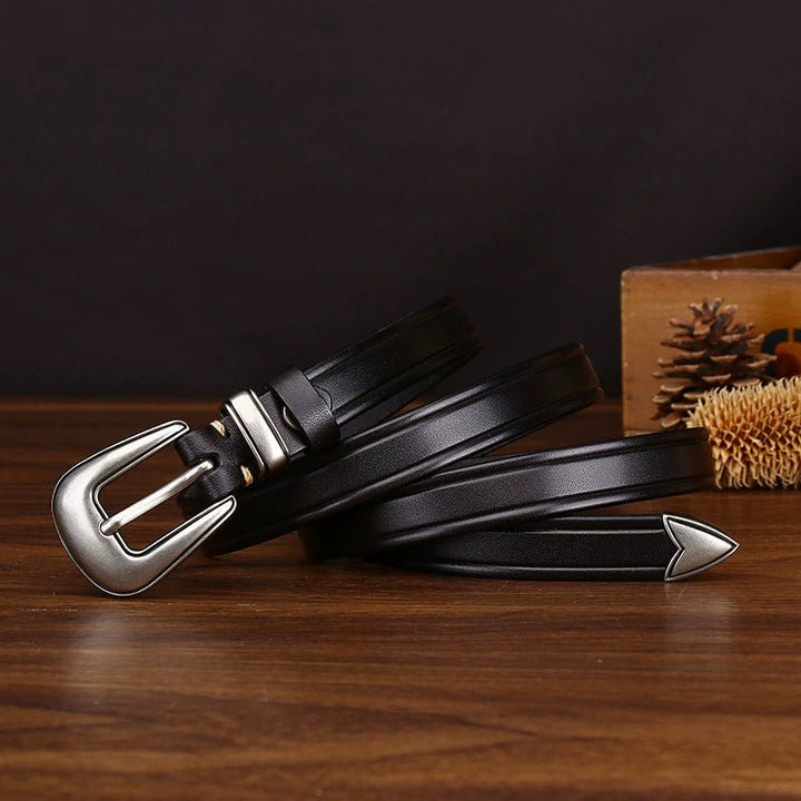 Dovetail – Slim Pin Buckle Leather Belt - Hilltop Nord