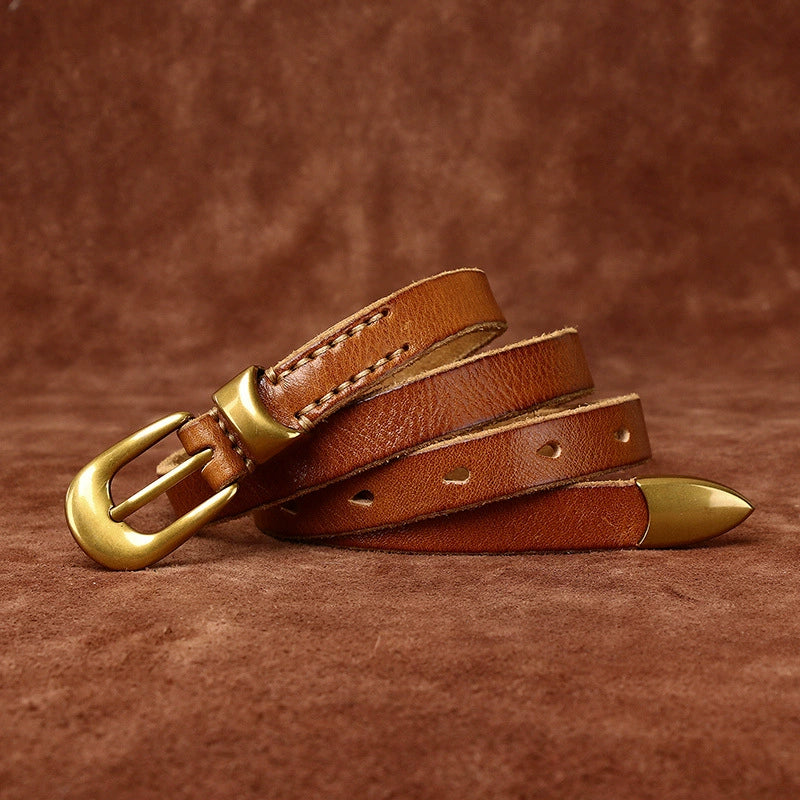 Dagger – Pin Buckle Leather Belt — Tan