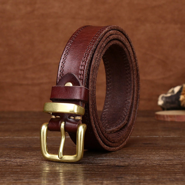 Eldermoss – Stitched Leather Belt - Hilltop Nord