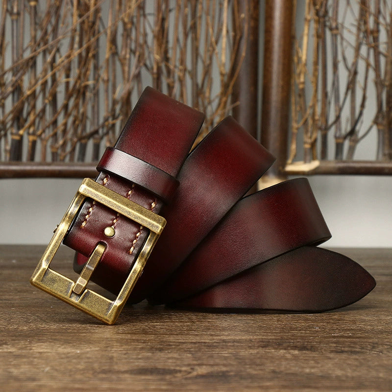 Hemlock – Pin Buckle Leather Belt — Yellow